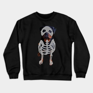 Rottweiler skeleton Halloween Crewneck Sweatshirt